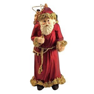 Vtg Santa Claus Red Resin Christmas Ornament 7” Figurine Symphony Store